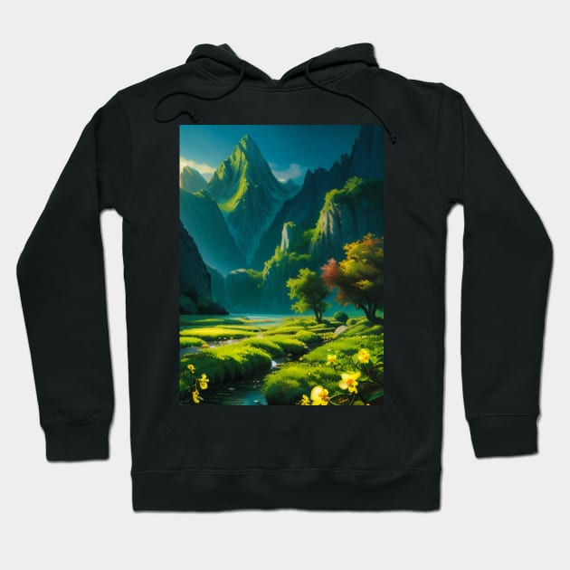 Floral Valley on the River Mirar Sword Coast DND Hoodie by CursedContent